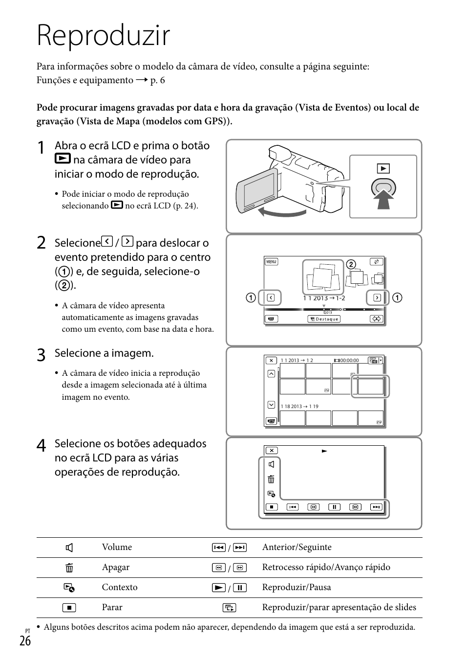 Reproduzir, Al index (26), S (26) | Sony HDR-PJ780VE User Manual | Page 324 / 371