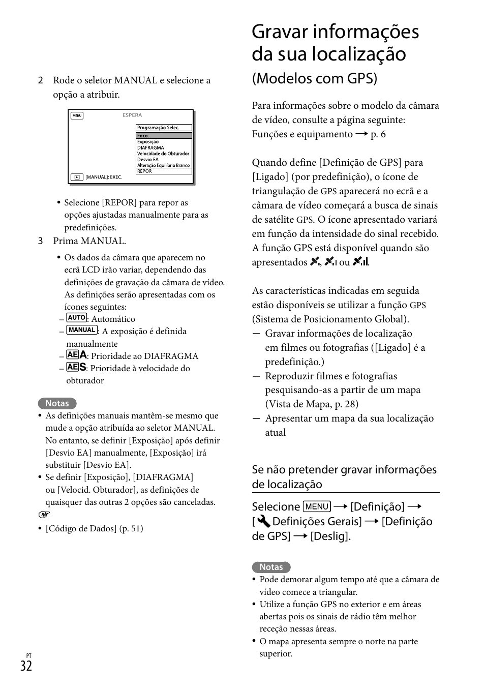 Gravar informações da sua localização, Modelos com gps) | Sony HDR-PJ780VE User Manual | Page 330 / 371