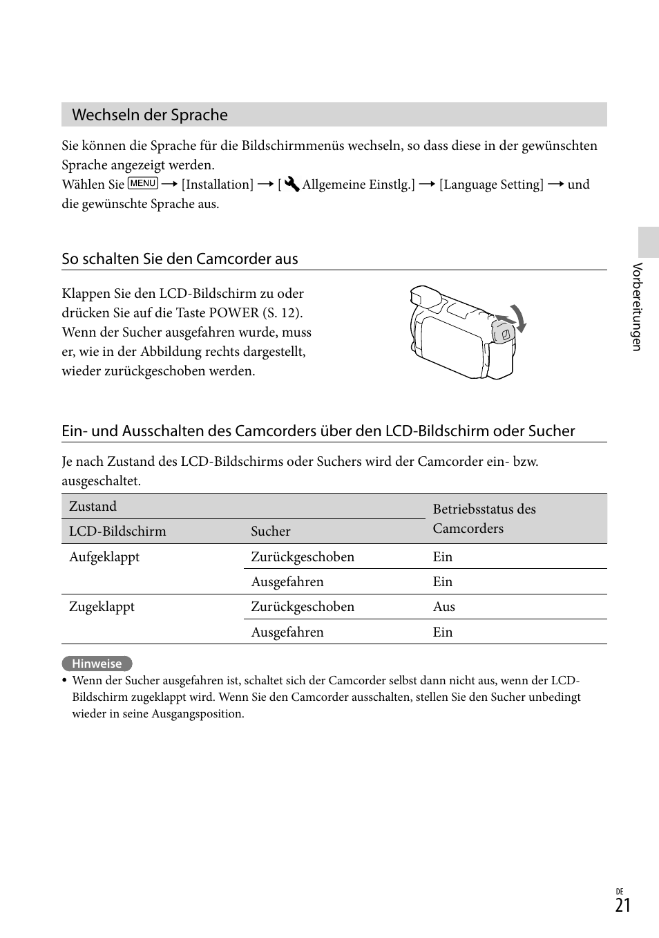 Wechseln der sprache | Sony HDR-PJ780VE User Manual | Page 95 / 371