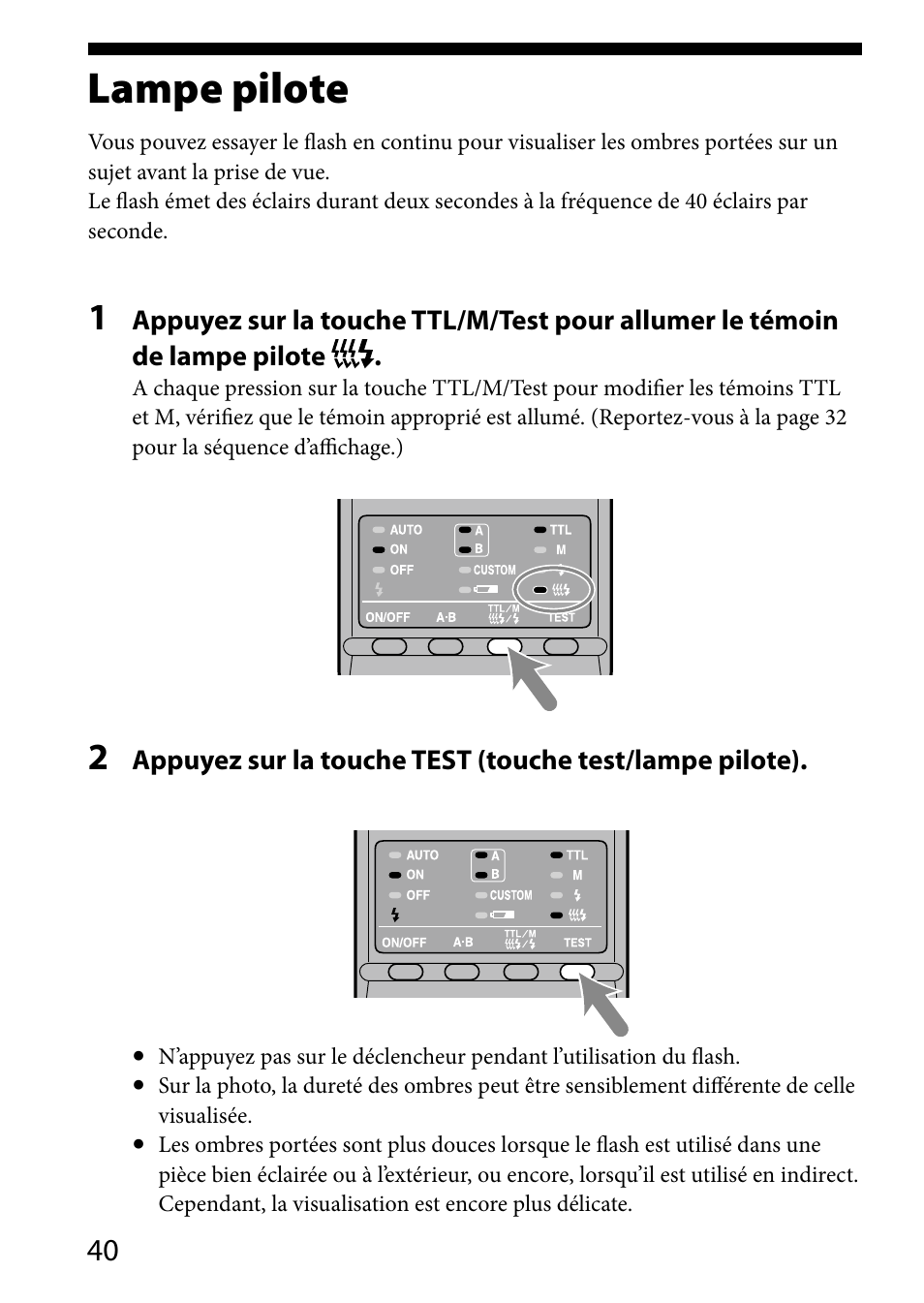 Lampe pilote | Sony HVL-MT24AM User Manual | Page 100 / 293