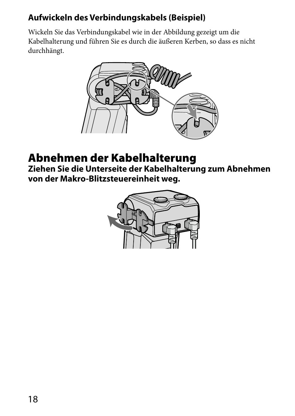 Abnehmen der kabelhalterung | Sony HVL-MT24AM User Manual | Page 136 / 293