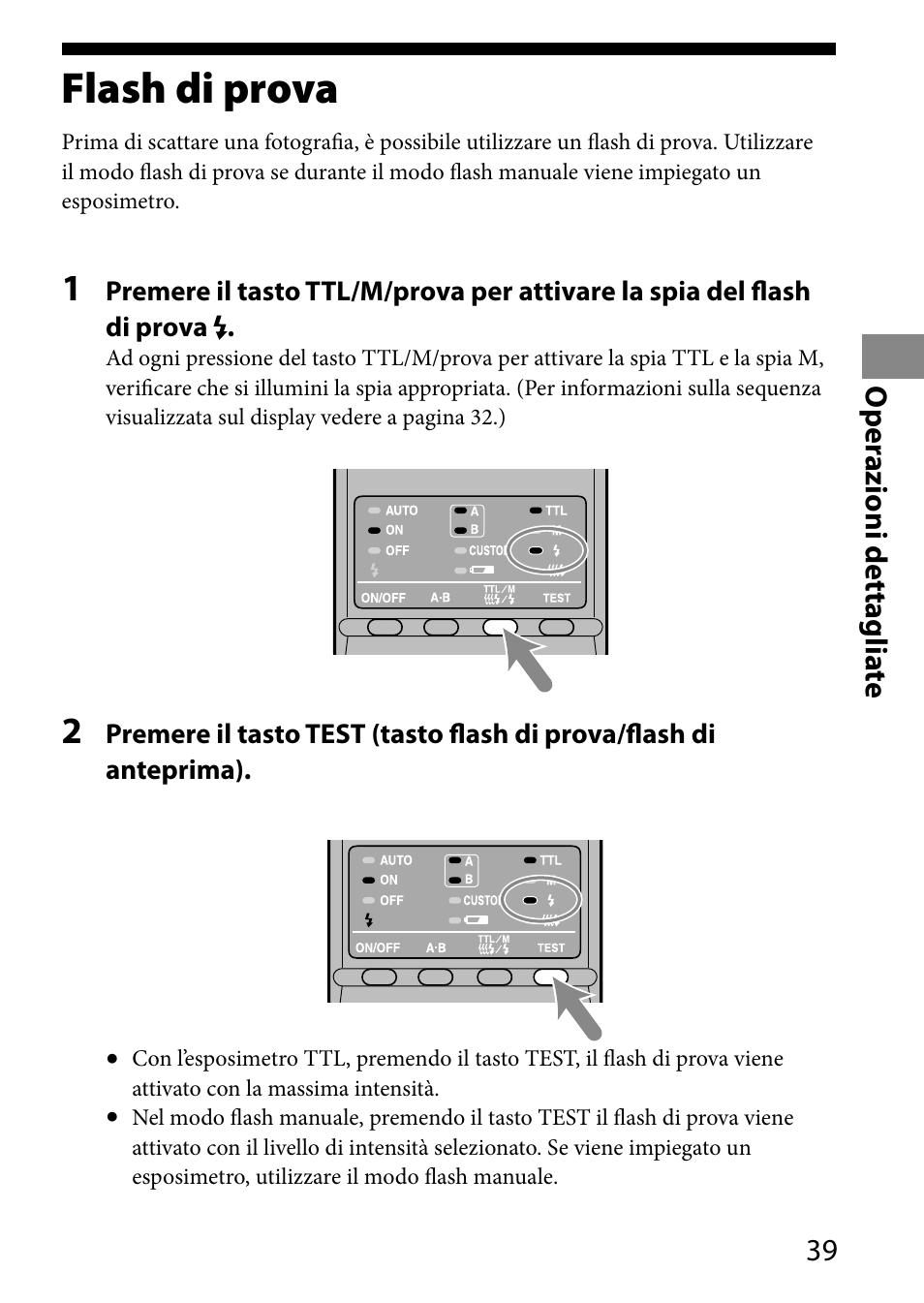 Flash di prova | Sony HVL-MT24AM User Manual | Page 215 / 293