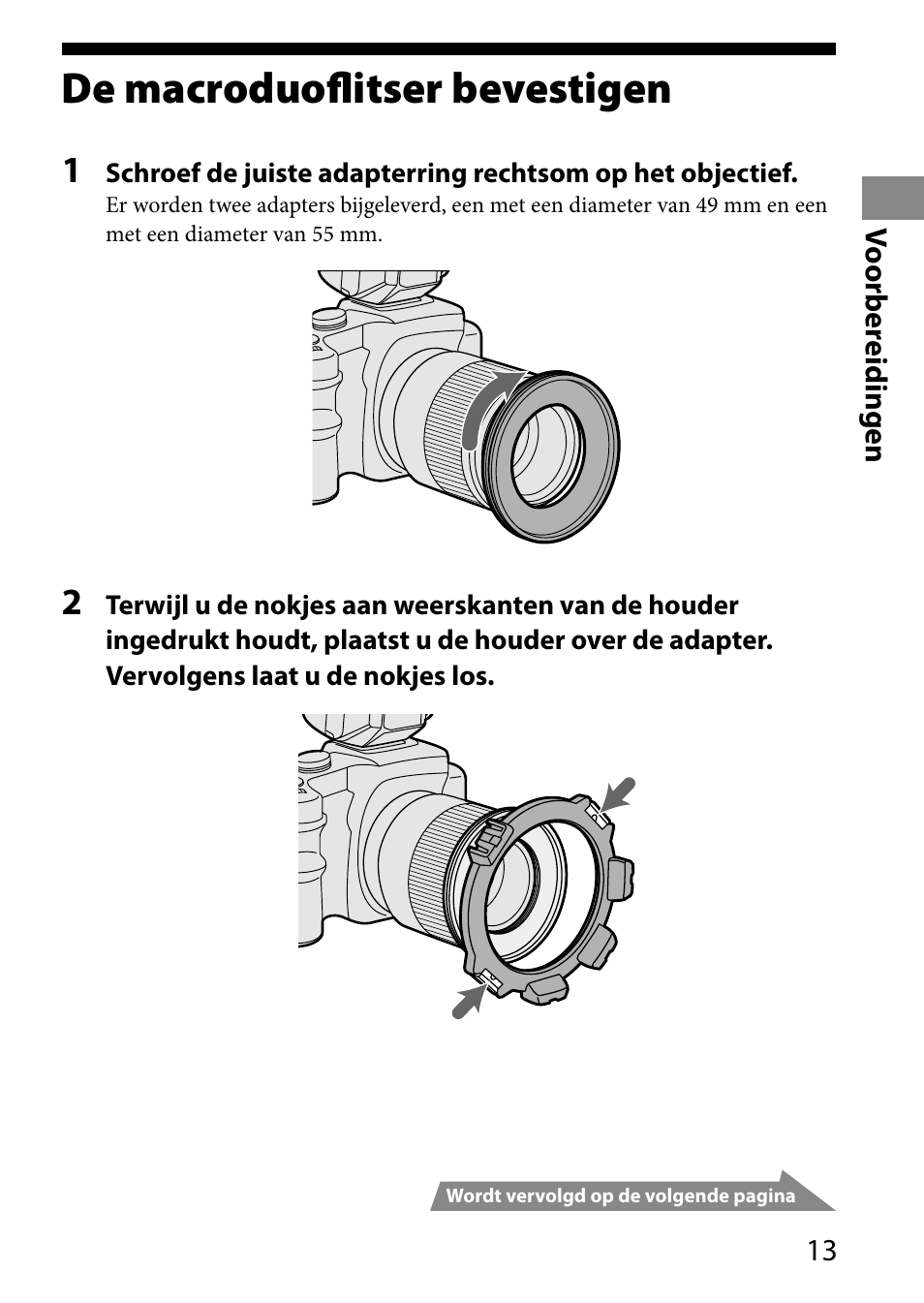 De macroduoflitser bevestigen | Sony HVL-MT24AM User Manual | Page 247 / 293