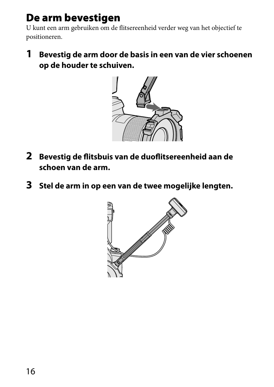 De arm bevestigen | Sony HVL-MT24AM User Manual | Page 250 / 293