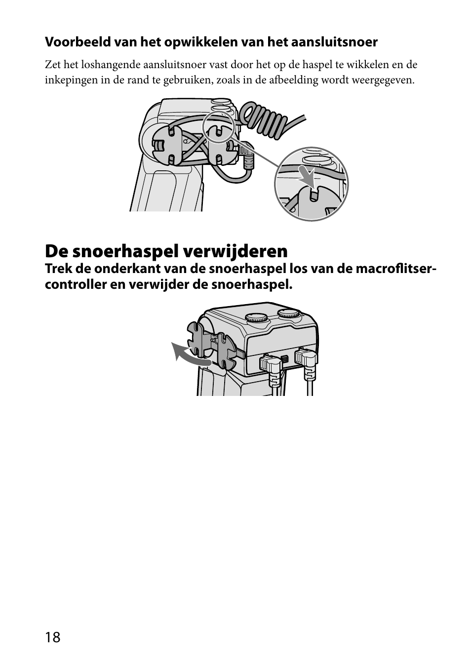 De snoerhaspel verwijderen | Sony HVL-MT24AM User Manual | Page 252 / 293