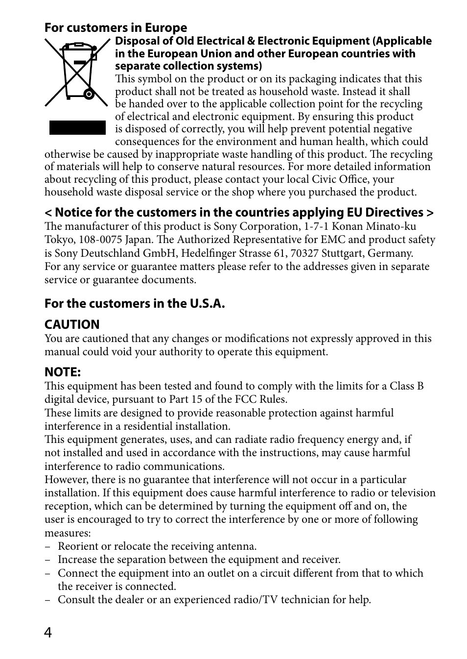 Sony HVL-MT24AM User Manual | Page 4 / 293