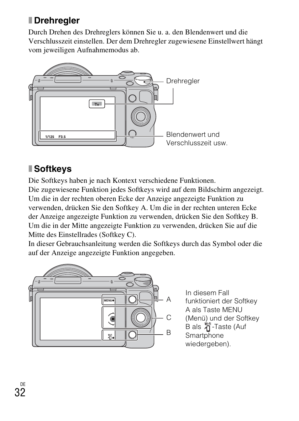 Xdrehregler, Xsoftkeys | Sony NEX-5RL User Manual | Page 168 / 663