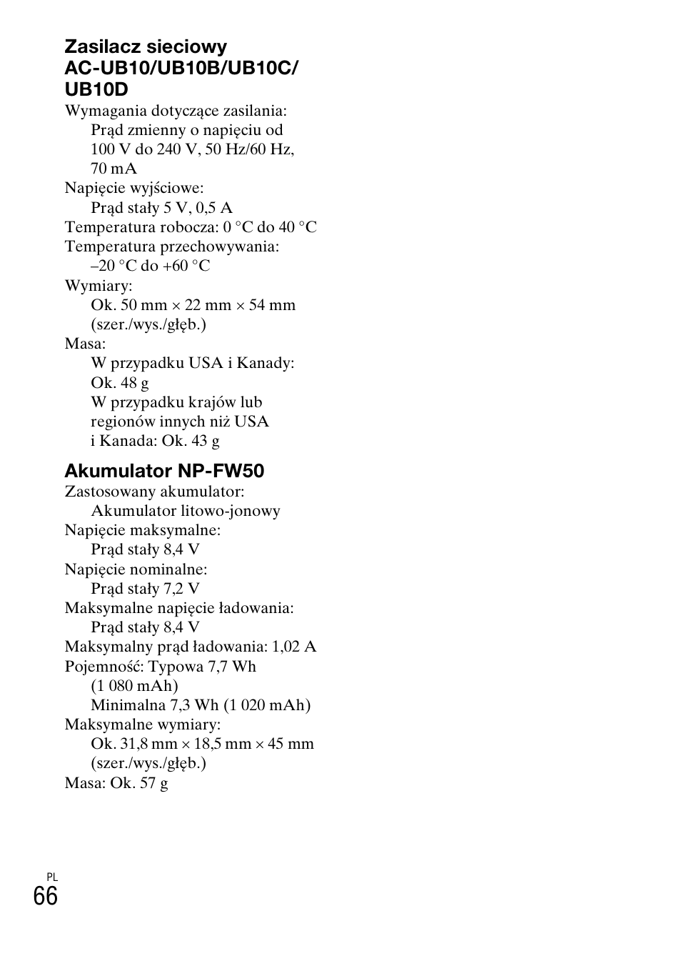 Akumulator np-fw50 | Sony NEX-5RL User Manual | Page 540 / 663