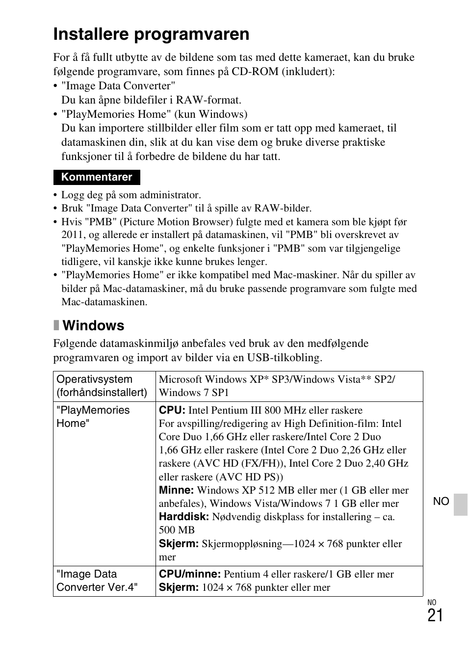 Installere programvaren, Xwindows | Sony NEX-5RL User Manual | Page 623 / 663