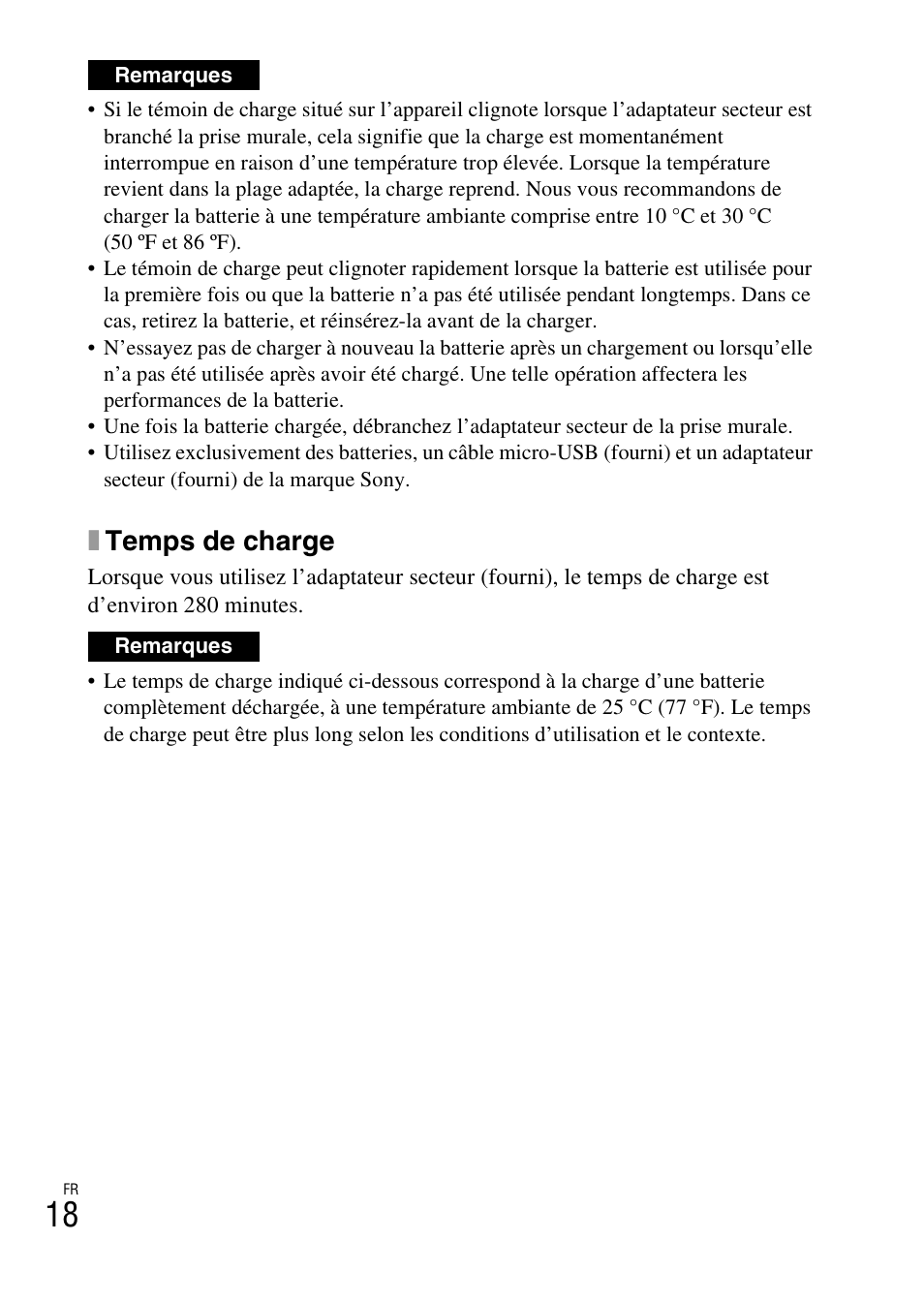 Xtemps de charge | Sony NEX-5RL User Manual | Page 84 / 663