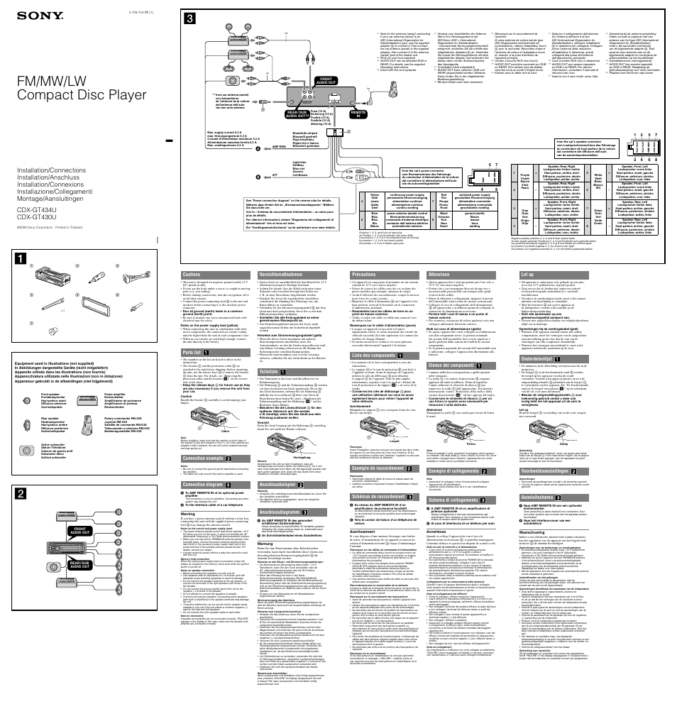 Sony CDX-GT434U User Manual | 2 pages