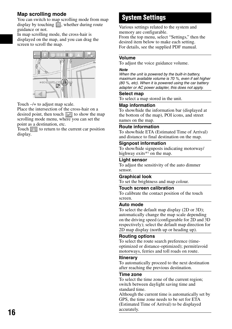 System settings | Sony NV-U50 User Manual | Page 16 / 216