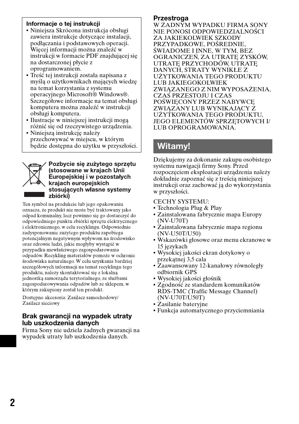 Witamy | Sony NV-U50 User Manual | Page 168 / 216