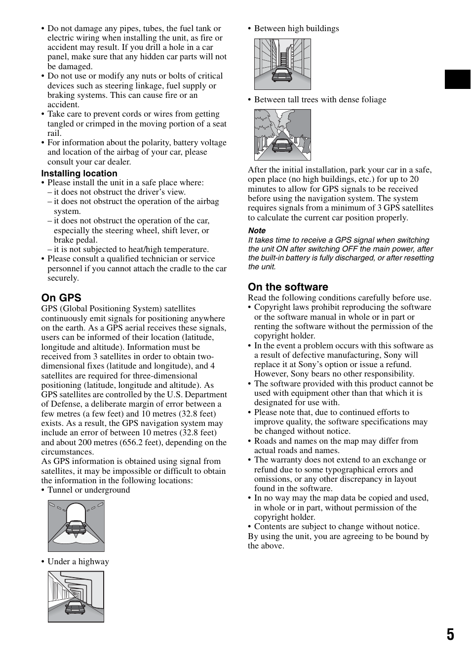 On gps, On the software | Sony NV-U50 User Manual | Page 5 / 216