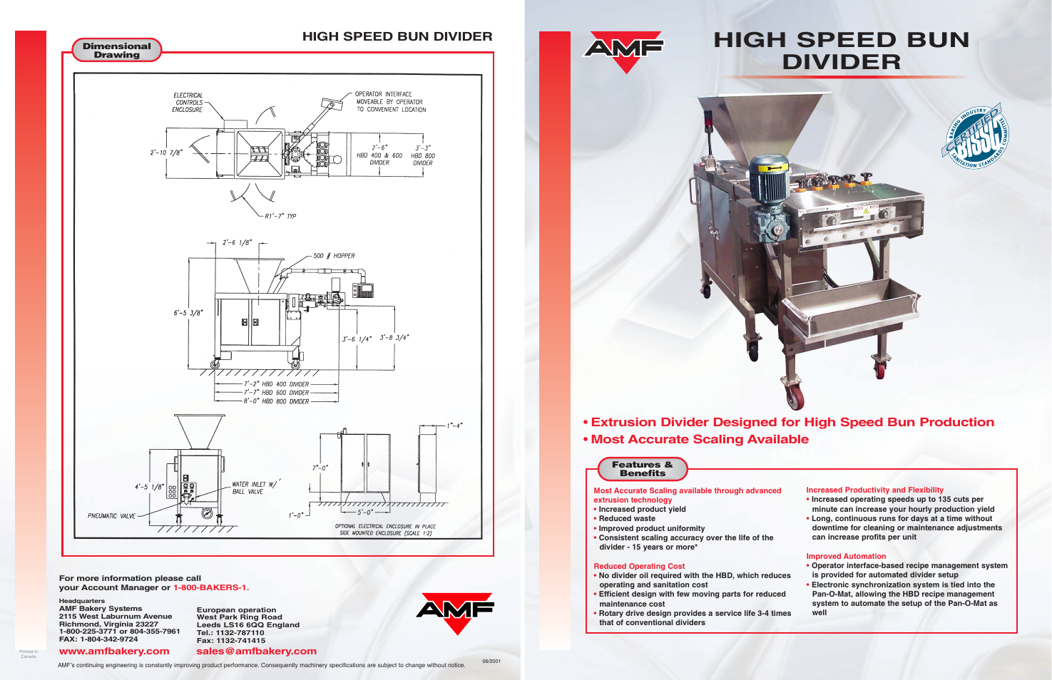 AMF High Speed Bun Divider User Manual | 4 pages