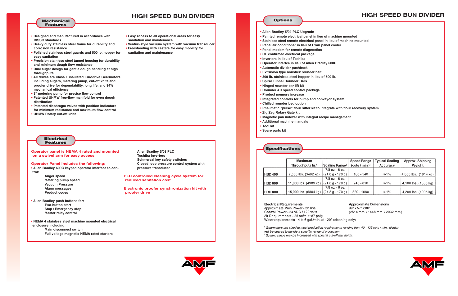 High speed bun divider | AMF High Speed Bun Divider User Manual | Page 3 / 4