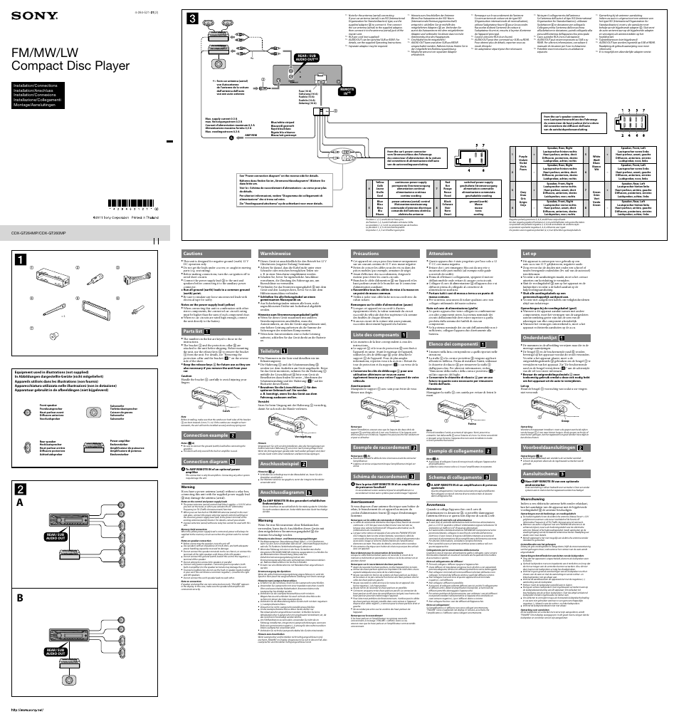 Sony CDX-GT264MP User Manual | 2 pages