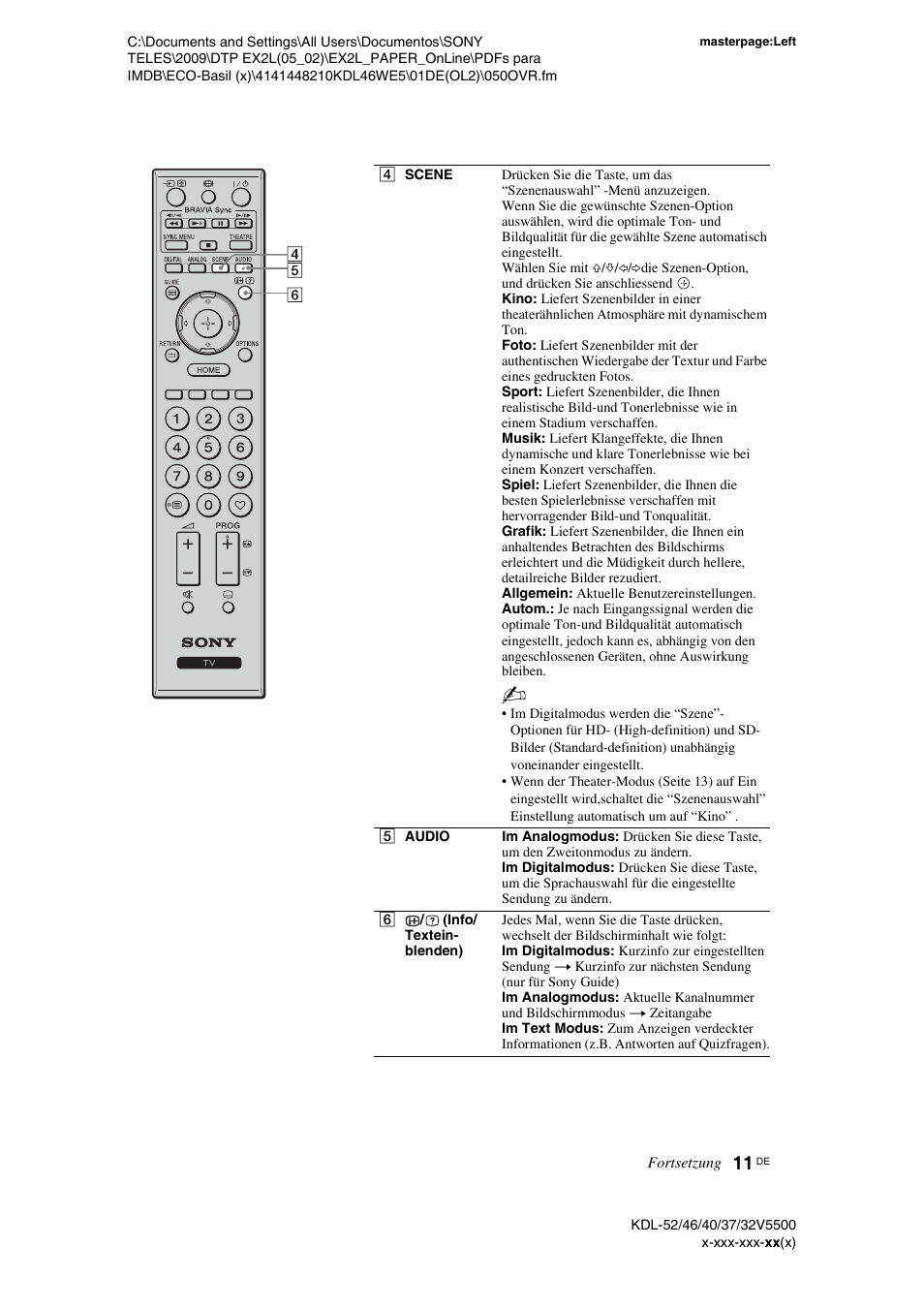 Sony KDL-40WE5 User Manual | Page 11 / 152