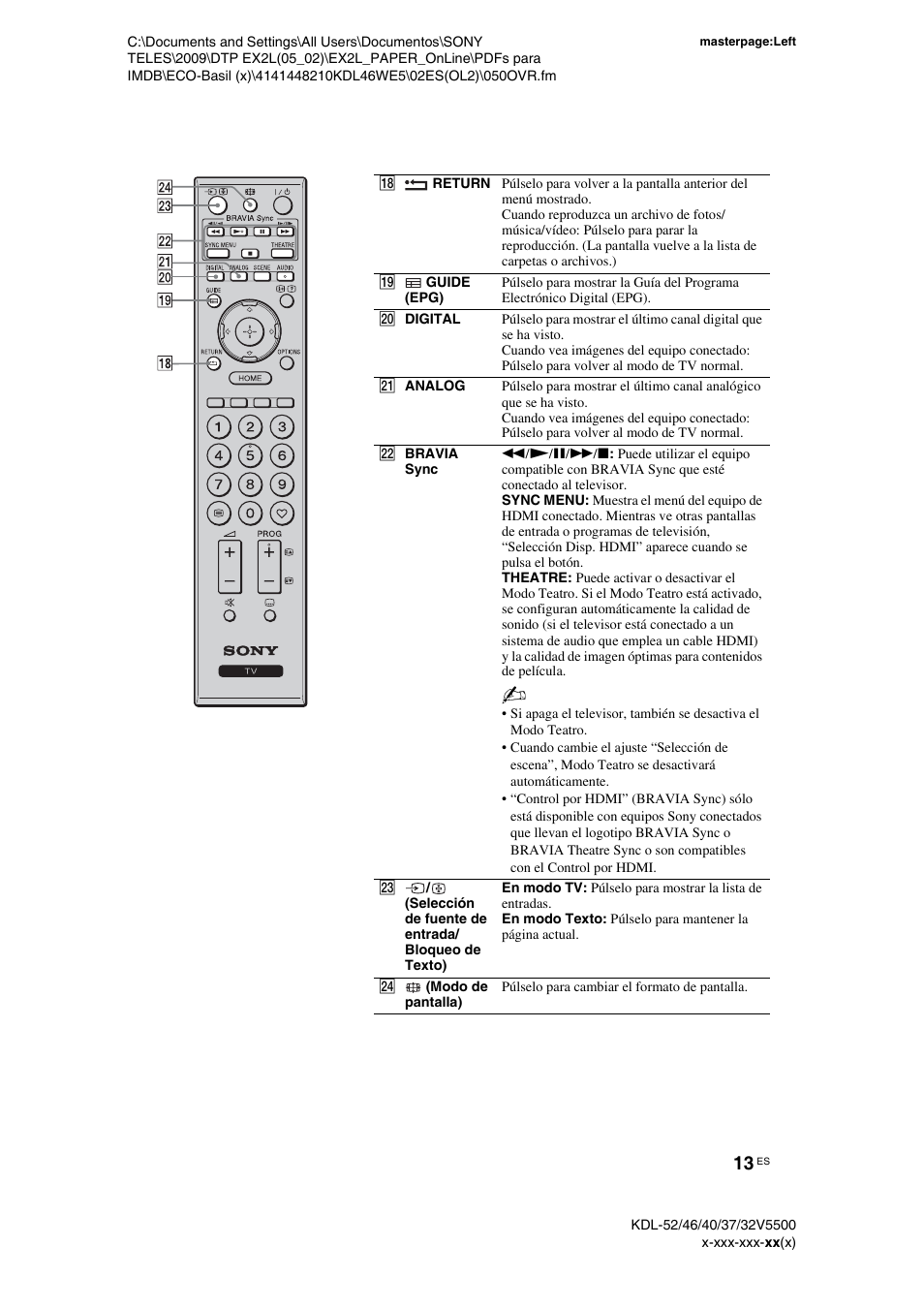 Sony KDL-40WE5 User Manual | Page 38 / 152