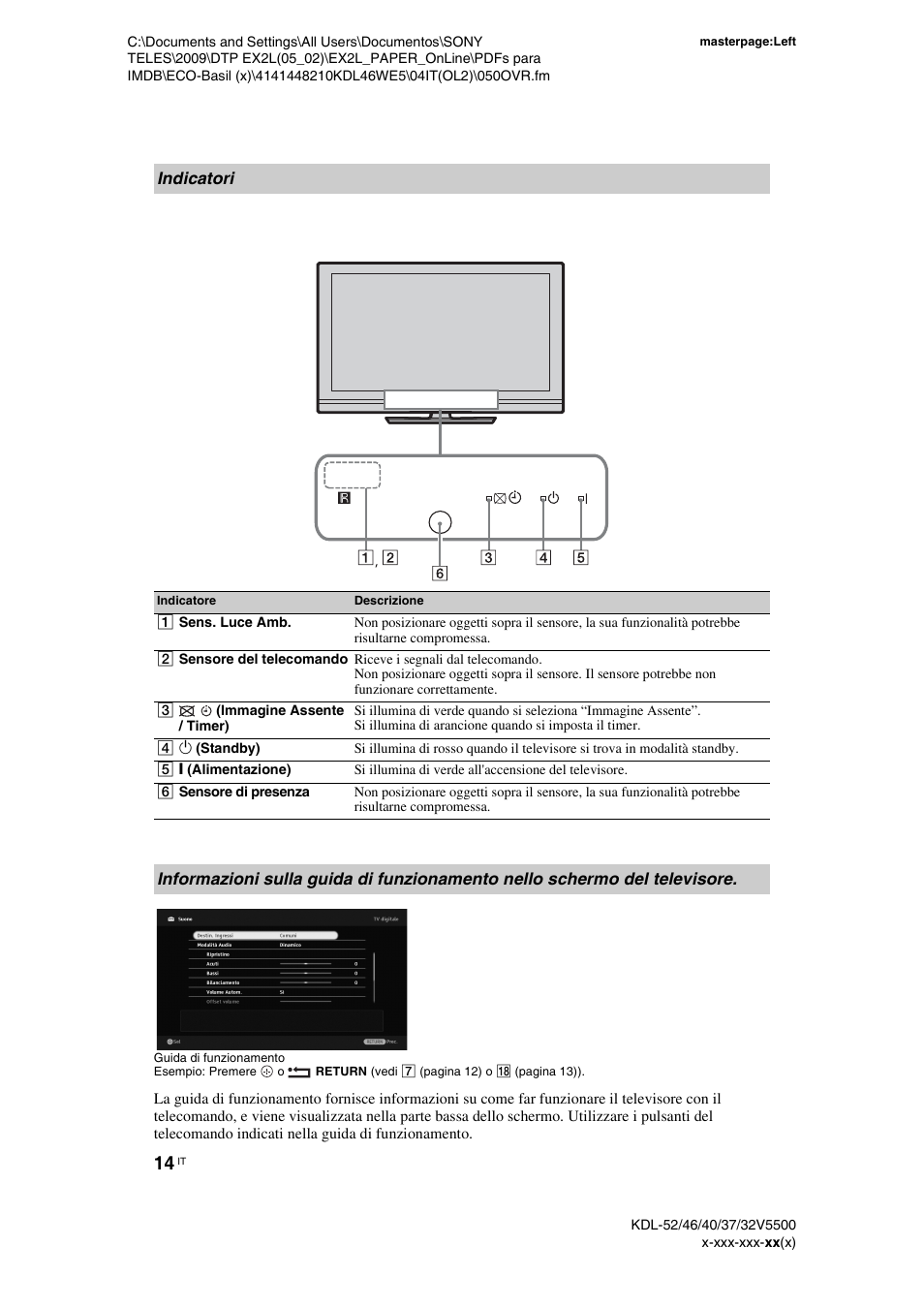 Indicatori | Sony KDL-40WE5 User Manual | Page 89 / 152