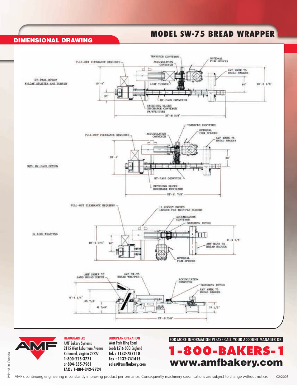 Model sw-75 bread wrapper | AMF SW-75 User Manual | Page 4 / 4