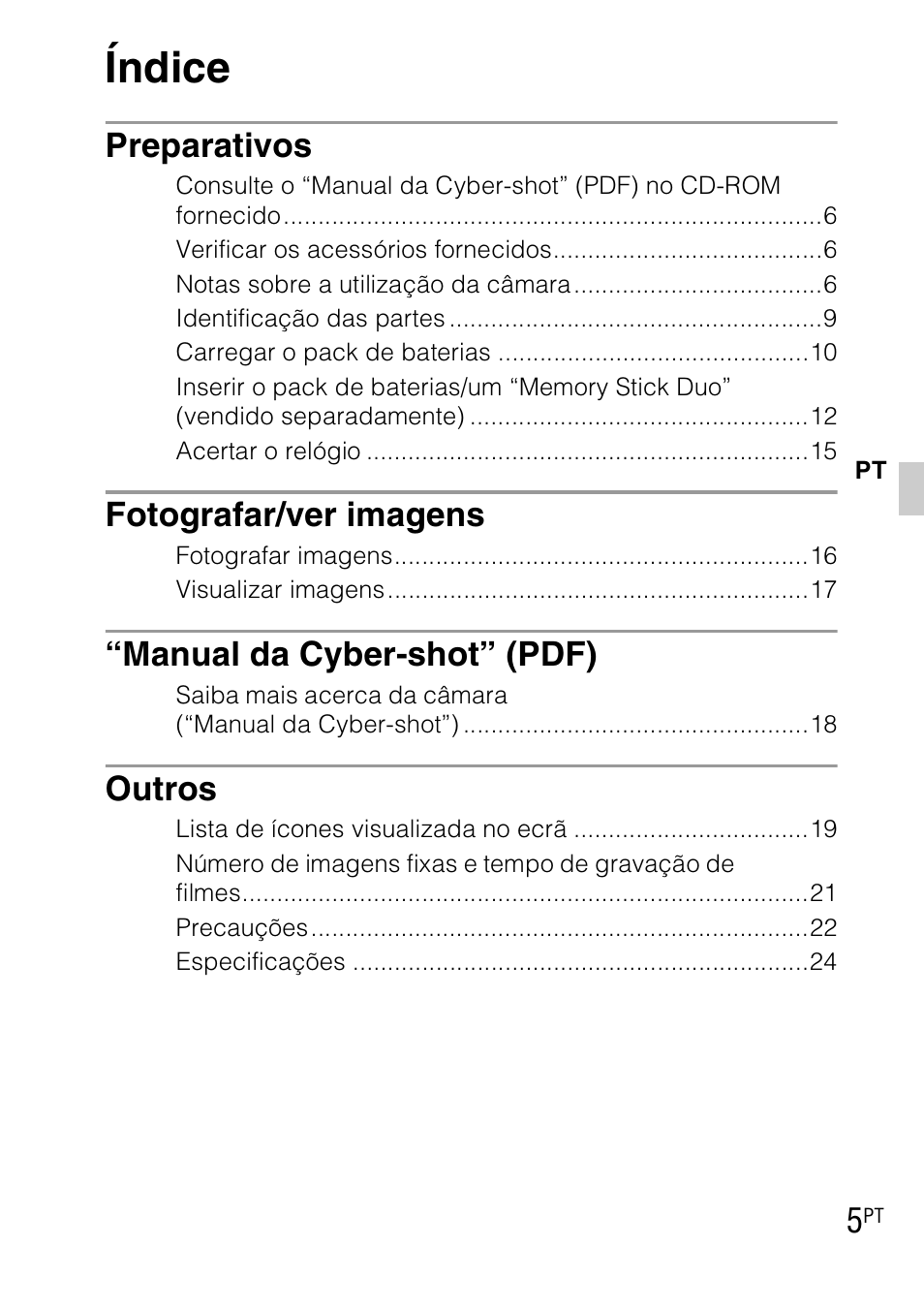 Índice, Preparativos, Fotografar/ver imagens | Manual da cyber-shot” (pdf), Outros | Sony DSC-TX1 User Manual | Page 103 / 483