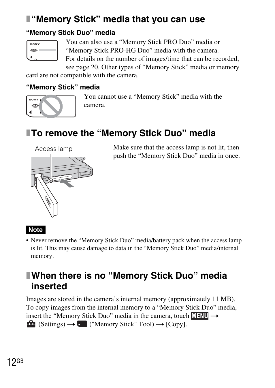 Sony DSC-TX1 User Manual | Page 12 / 483