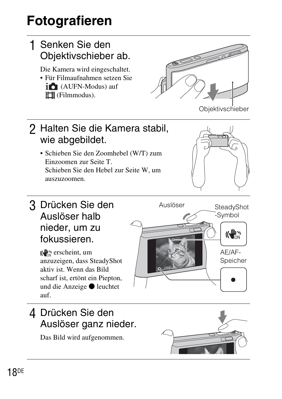 Fotografieren, Fotografieren 1 | Sony DSC-TX1 User Manual | Page 140 / 483