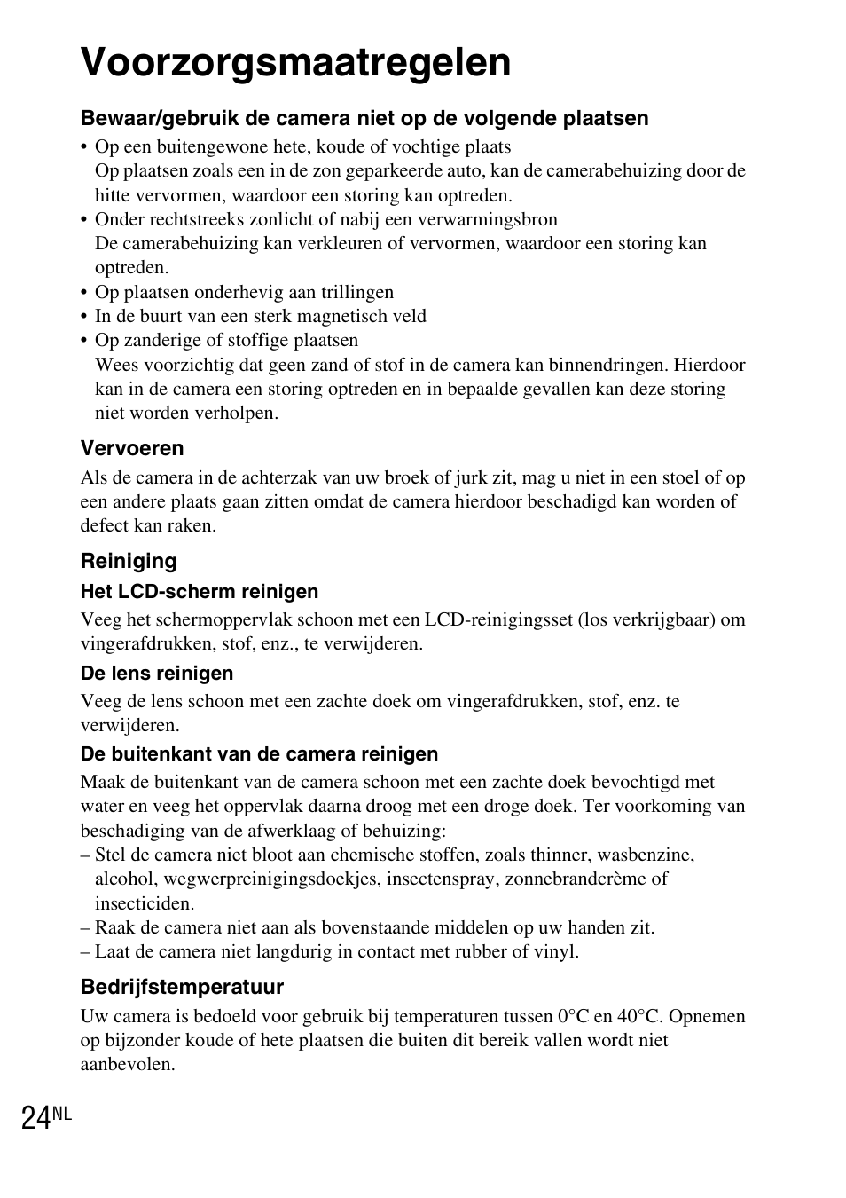 Voorzorgsmaatregelen | Sony DSC-TX1 User Manual | Page 172 / 483