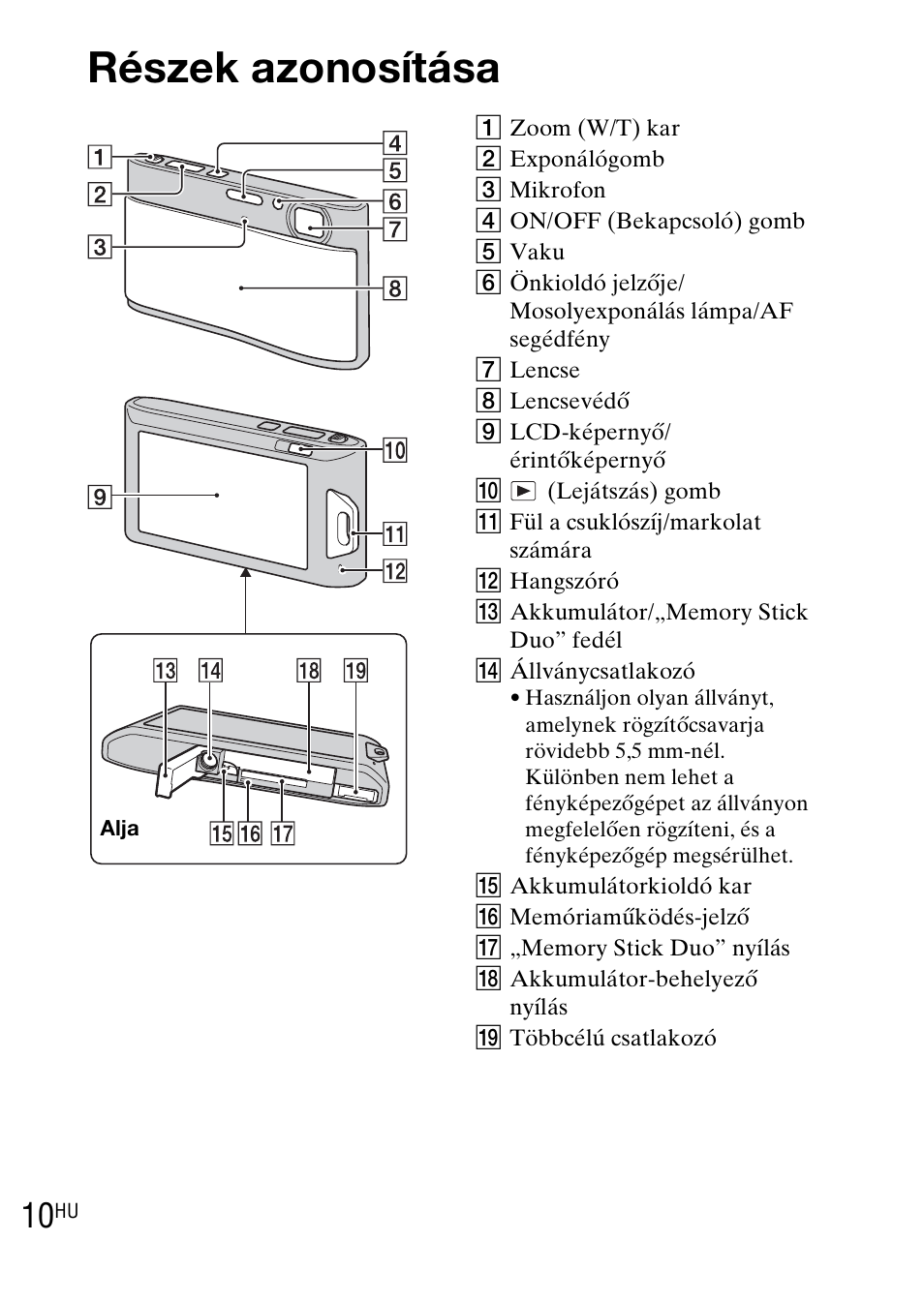 Részek azonosítása | Sony DSC-TX1 User Manual | Page 236 / 483