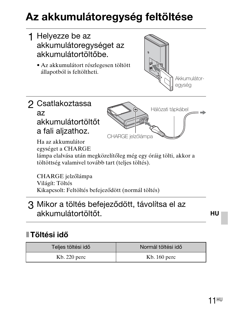 Az akkumulátoregység feltöltése | Sony DSC-TX1 User Manual | Page 237 / 483