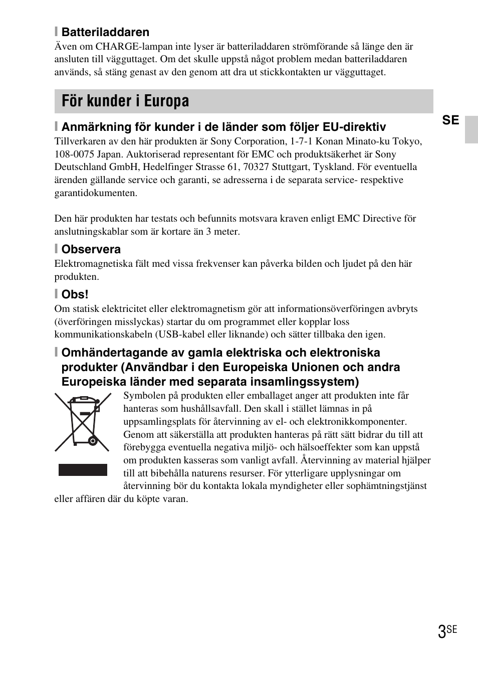 För kunder i europa | Sony DSC-TX1 User Manual | Page 281 / 483