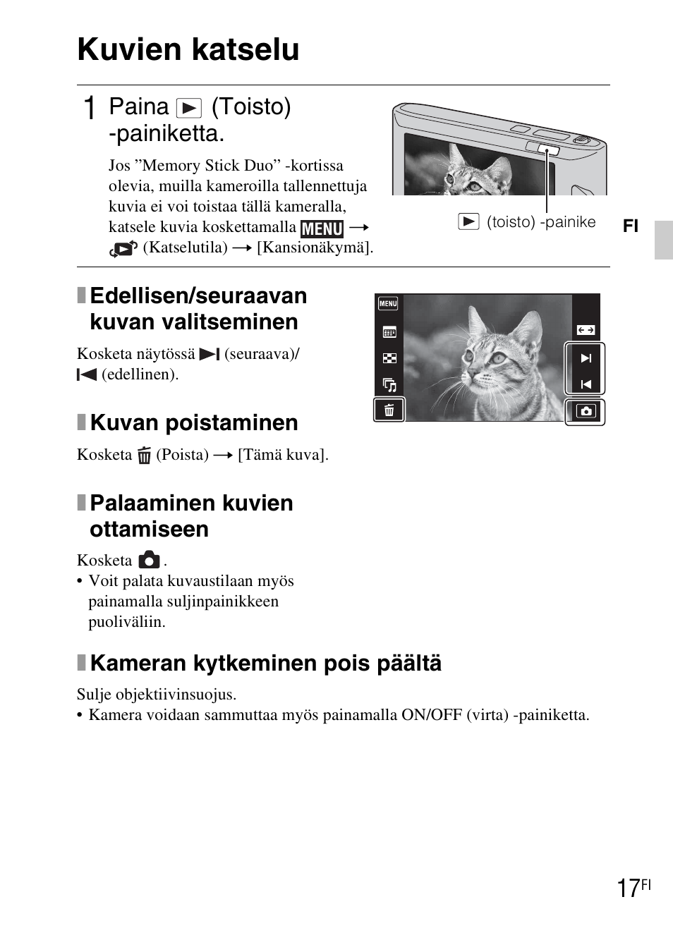 Kuvien katselu, Paina (toisto) -painiketta | Sony DSC-TX1 User Manual | Page 319 / 483