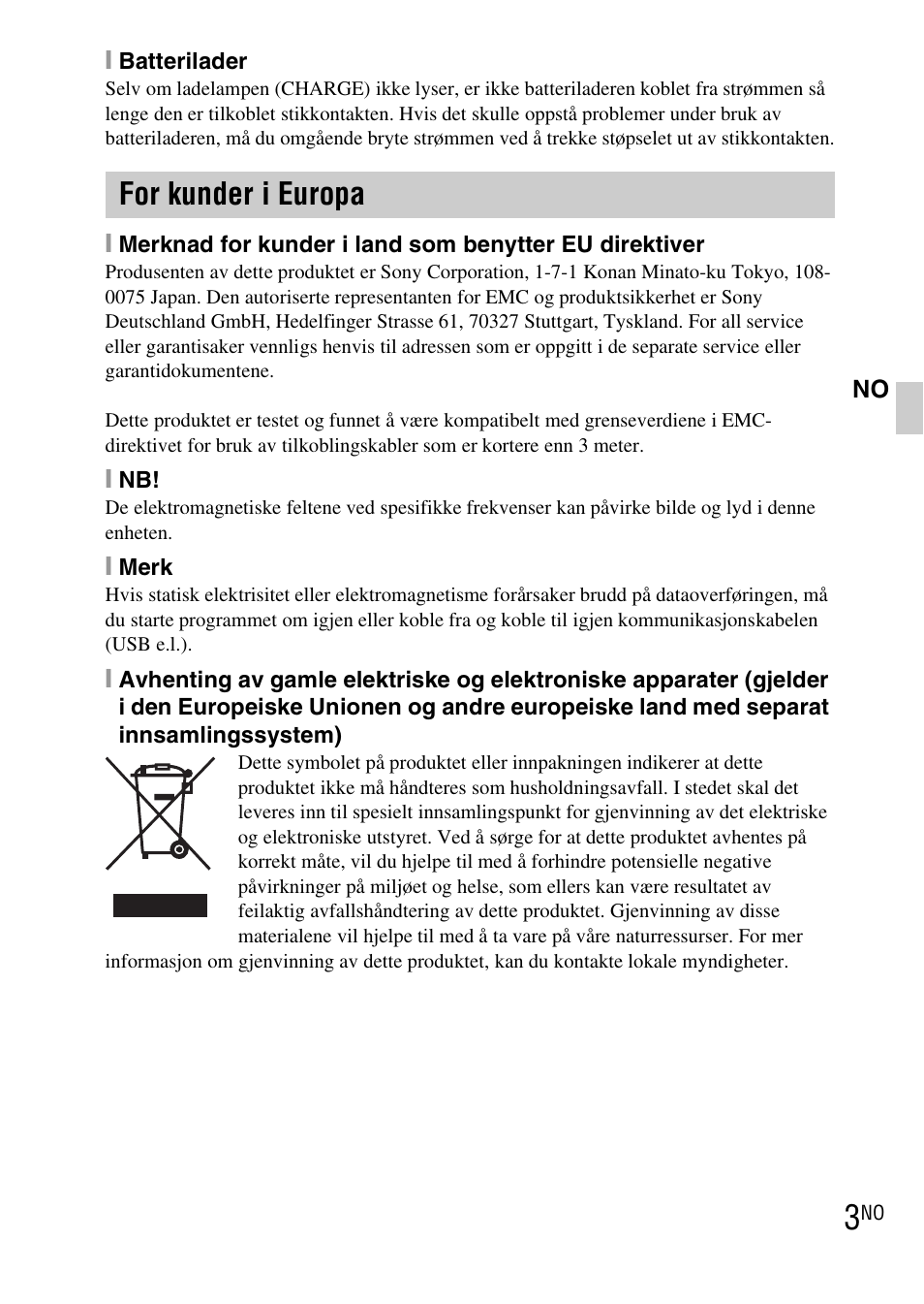 For kunder i europa | Sony DSC-TX1 User Manual | Page 329 / 483