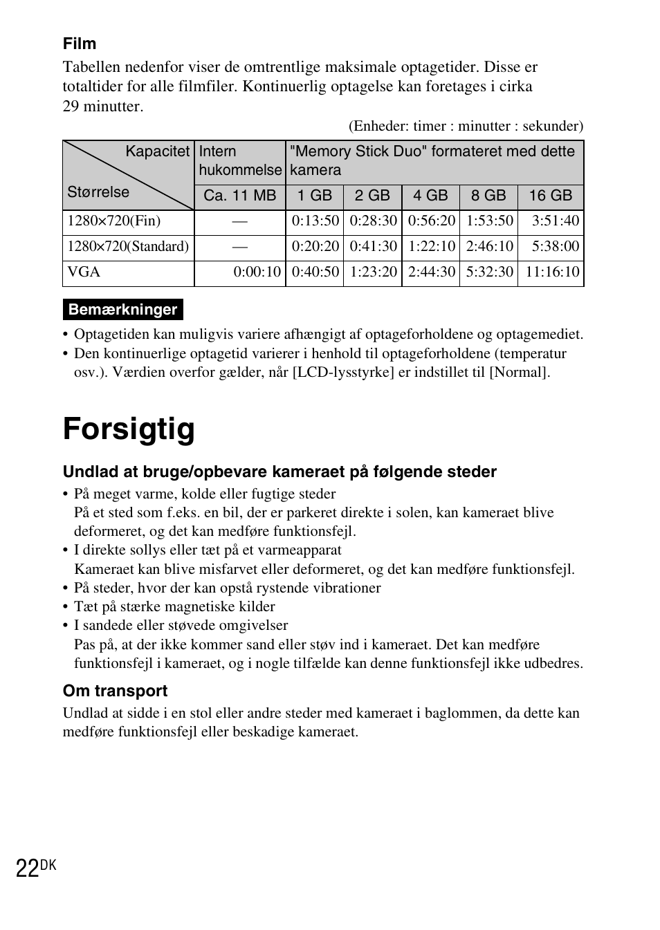 Forsigtig | Sony DSC-TX1 User Manual | Page 372 / 483