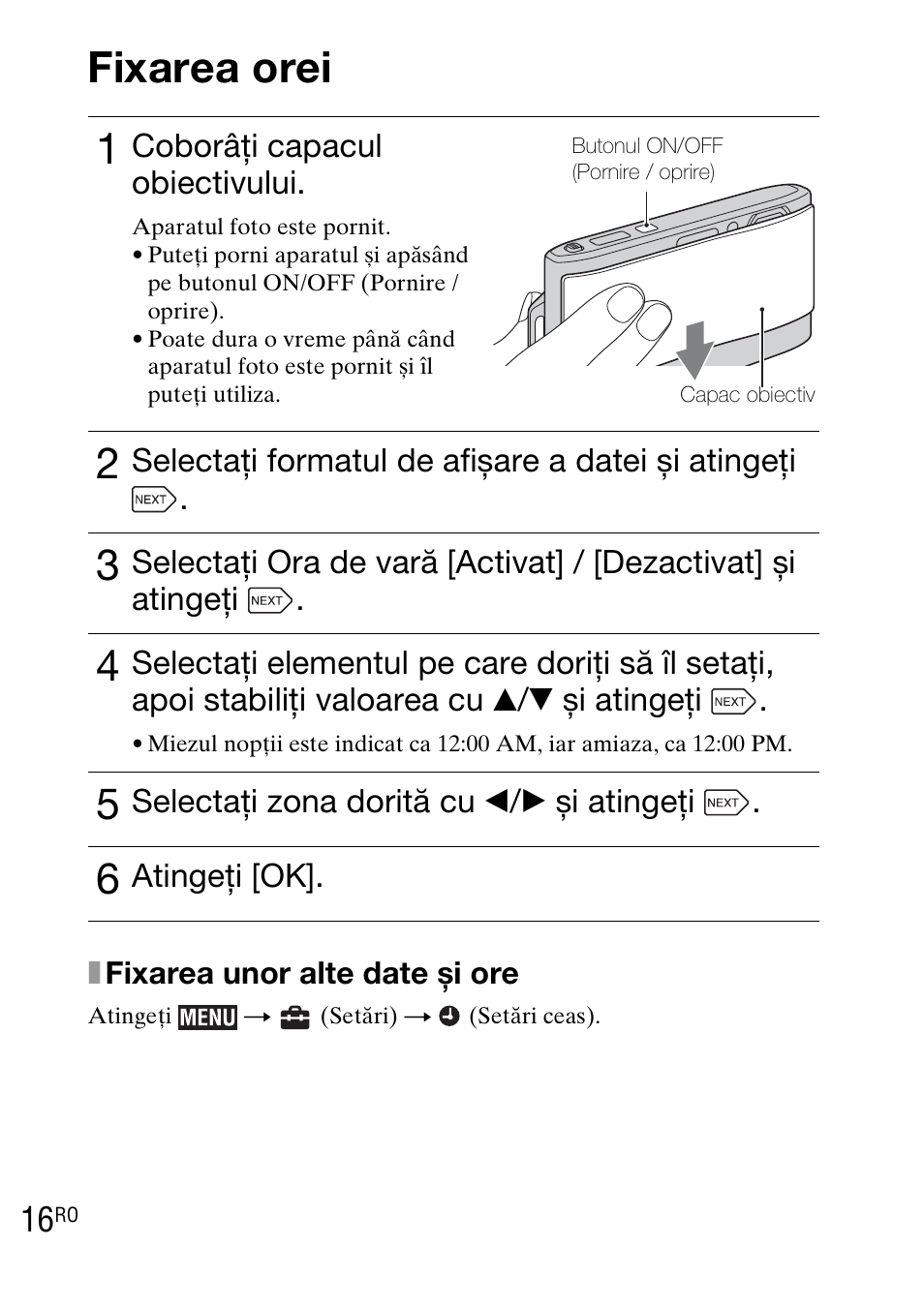 Fixarea orei | Sony DSC-TX1 User Manual | Page 414 / 483