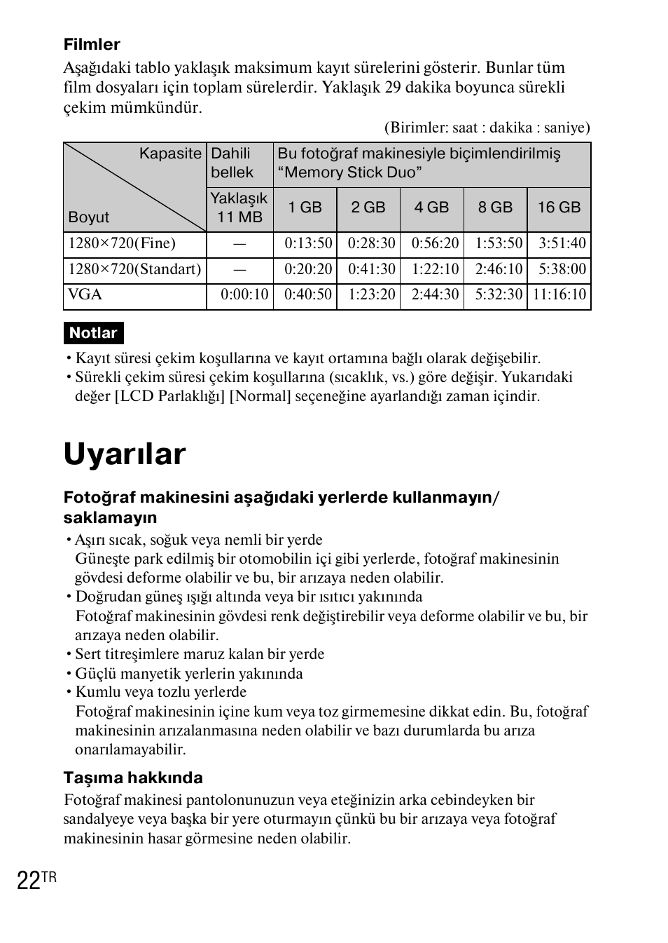 Uyarılar | Sony DSC-TX1 User Manual | Page 446 / 483