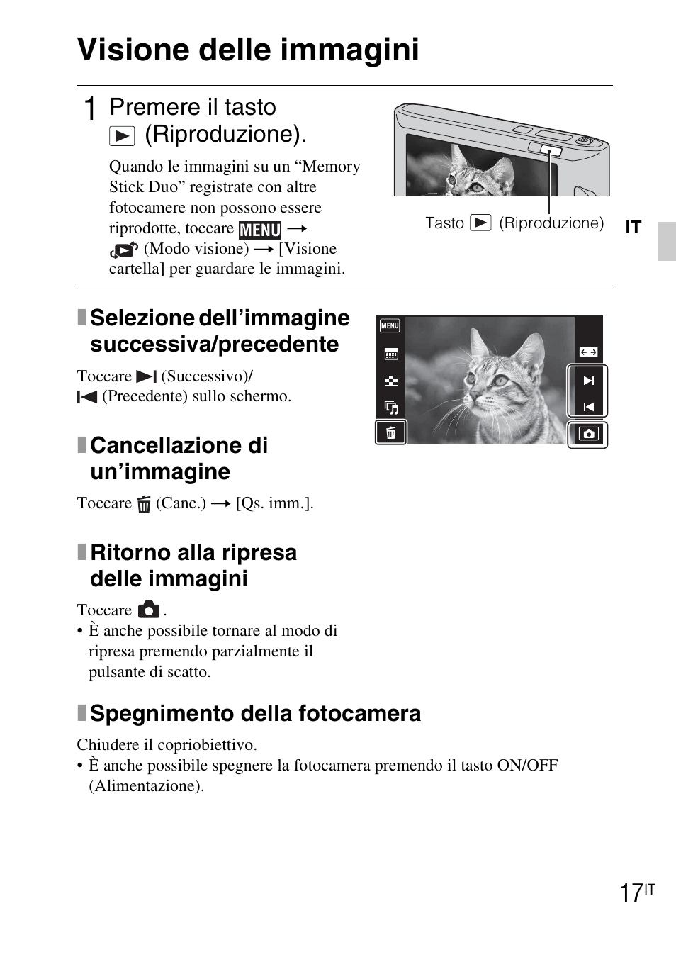 Visione delle immagini, Premere il tasto (riproduzione) | Sony DSC-TX1 User Manual | Page 67 / 483