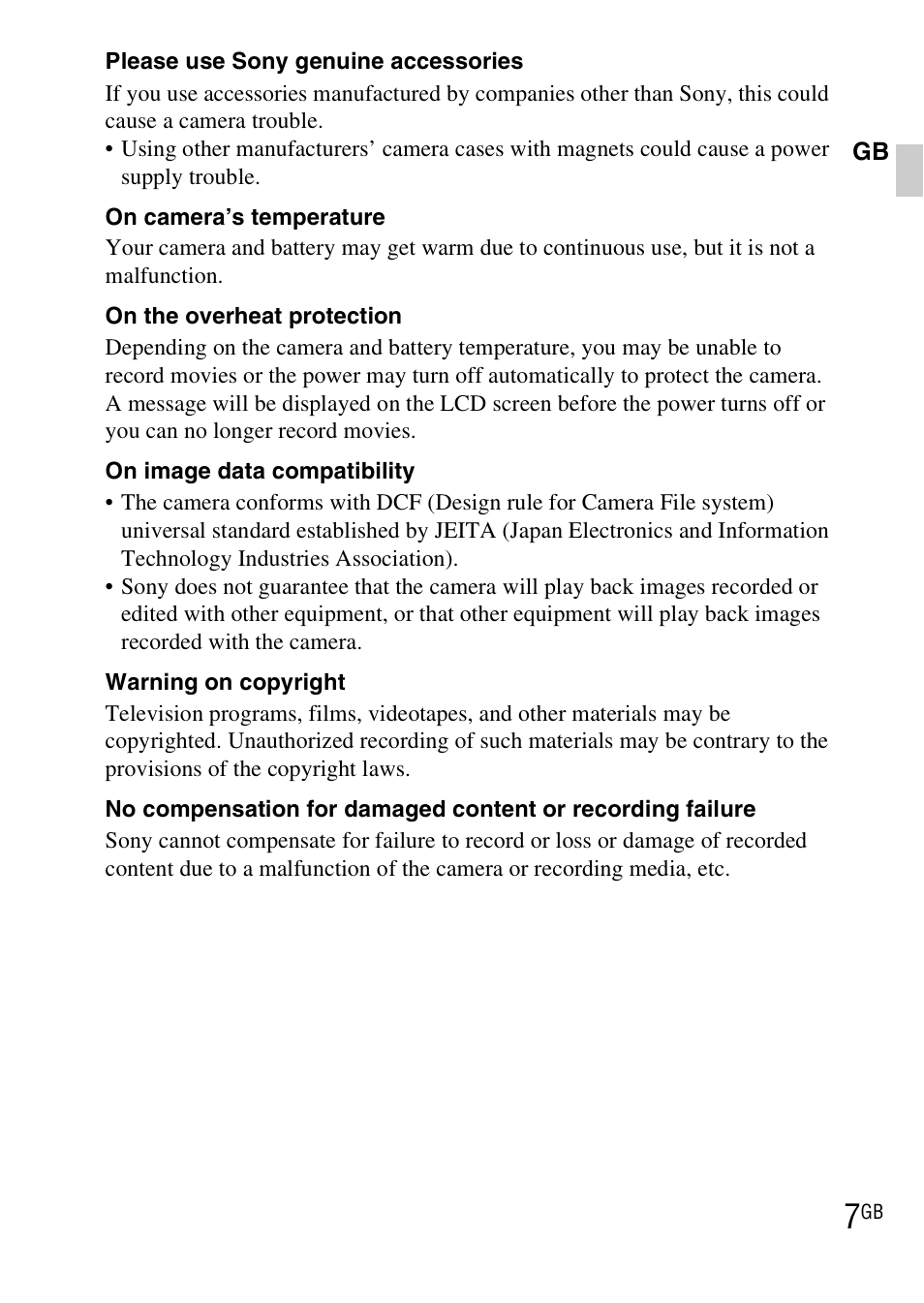 Sony DSC-TX1 User Manual | Page 7 / 483