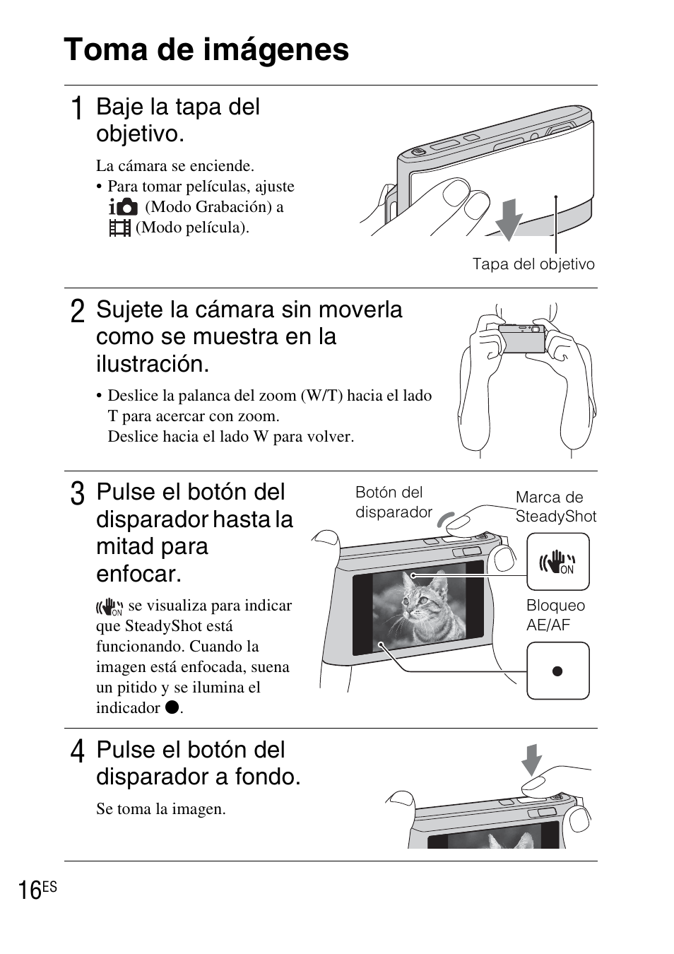 Toma de imágenes, Toma de imágenes 1 | Sony DSC-TX1 User Manual | Page 90 / 483