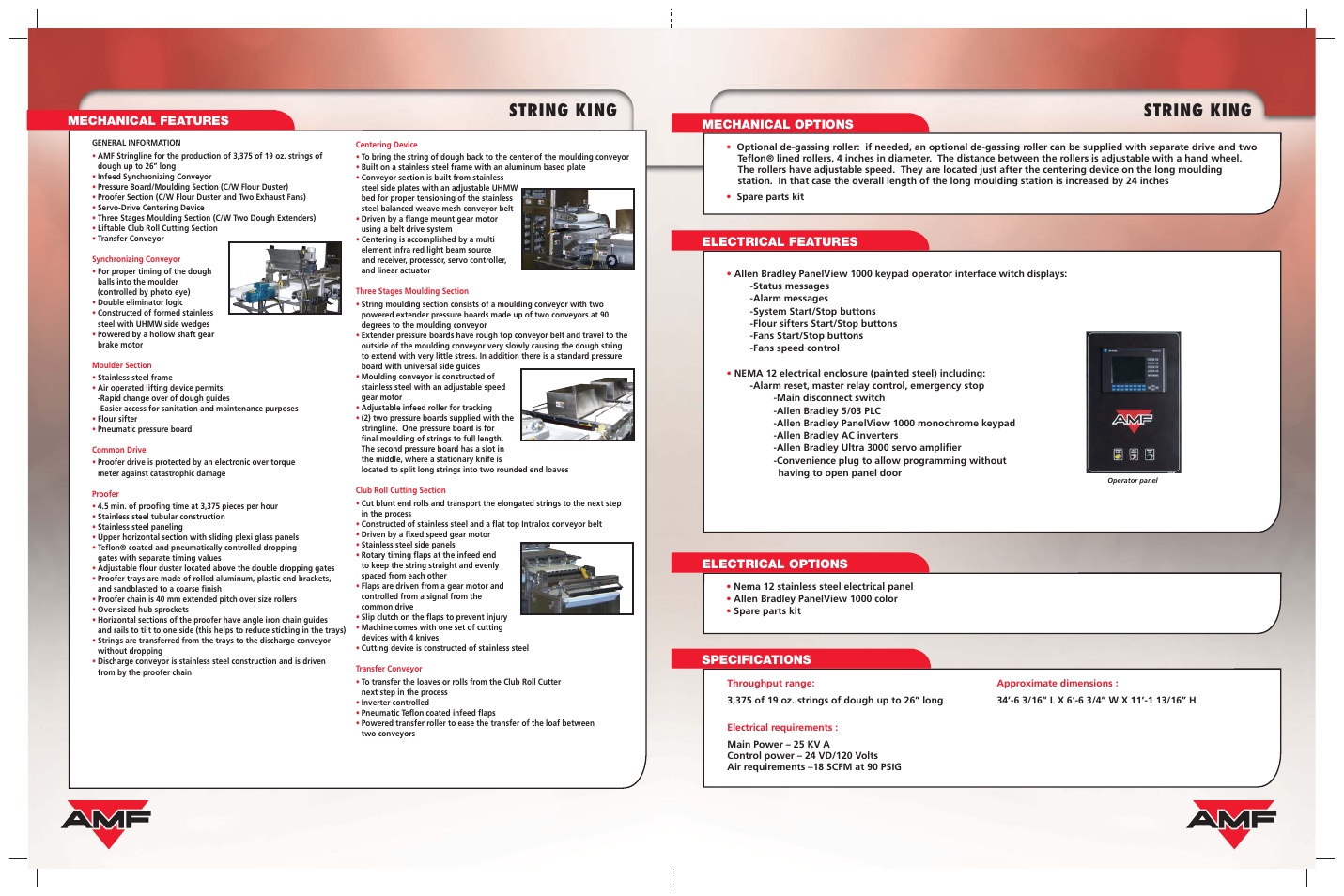 String king, Mechanical features, Mechanical options | AMF STRING KING User Manual | Page 2 / 4