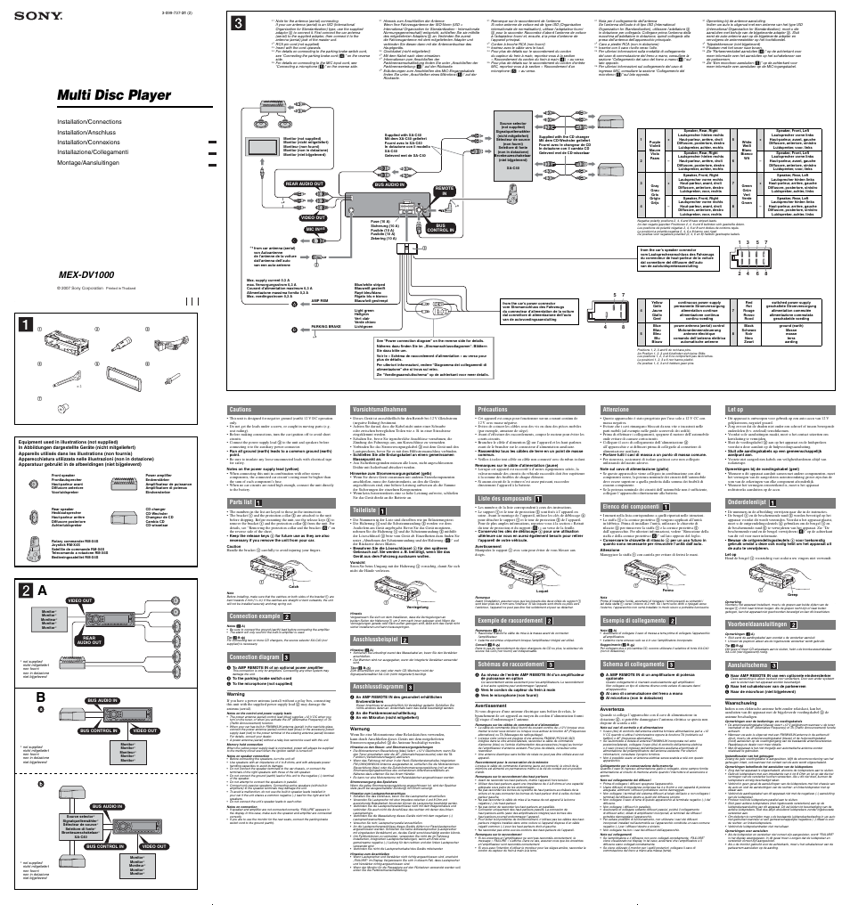 Sony MEX-DV1000 User Manual | 2 pages