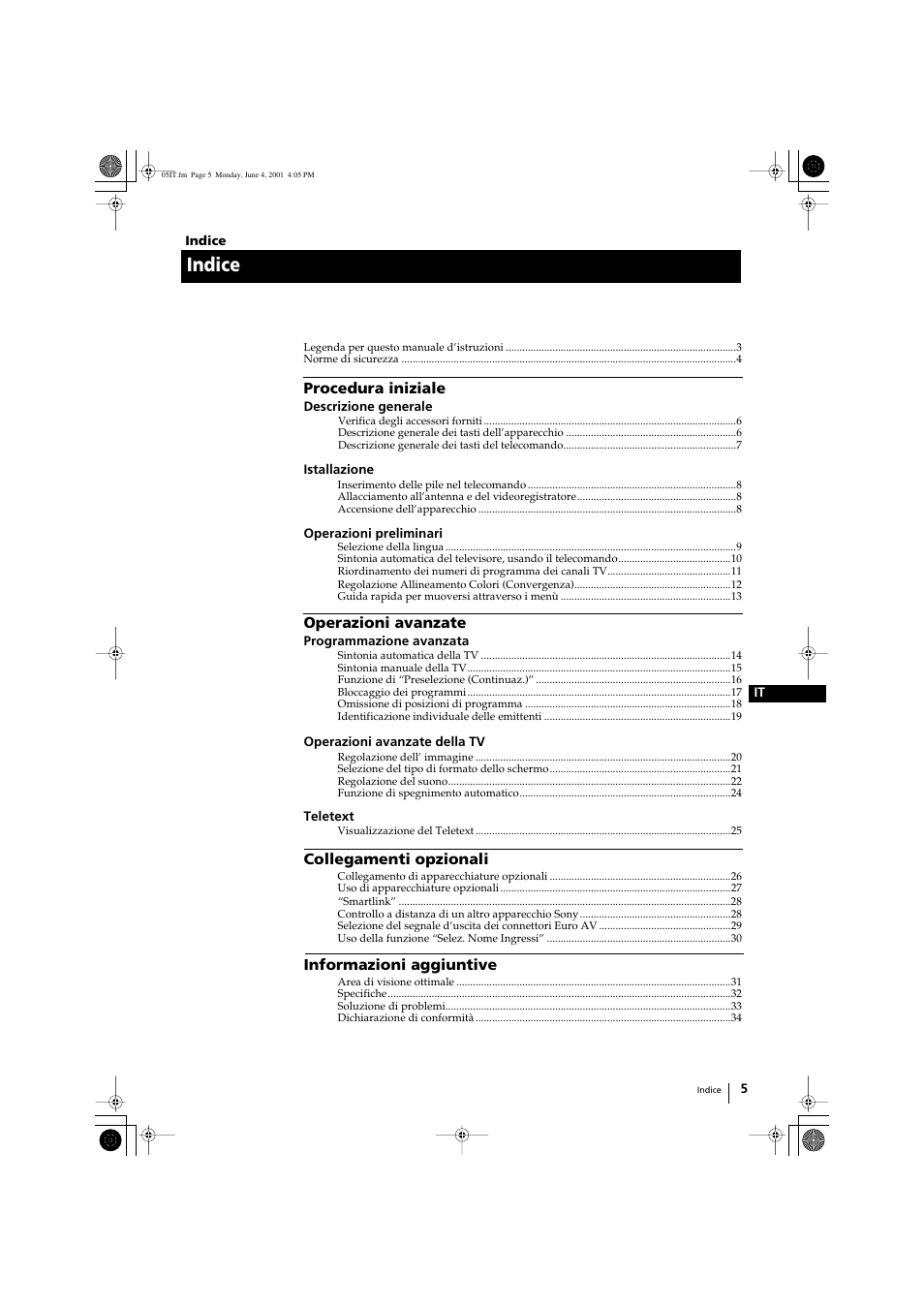 Indice | Sony KP-41PX1 User Manual | Page 132 / 224