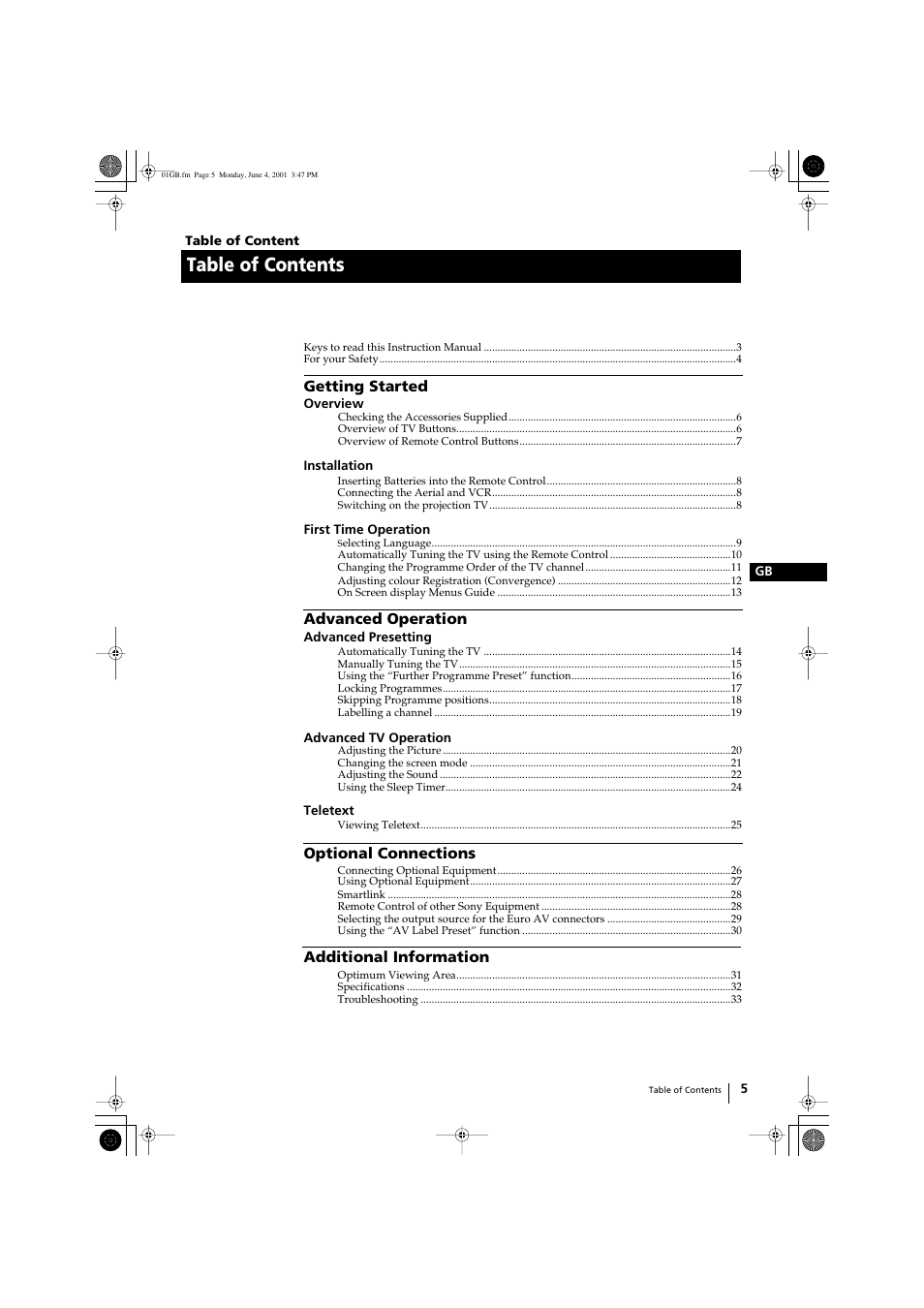 Sony KP-41PX1 User Manual | Page 4 / 224