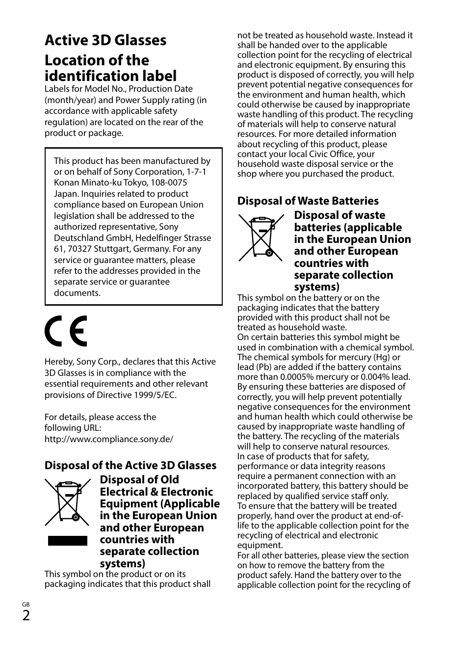 Sony TDG-BT400A User Manual | Page 2 / 128