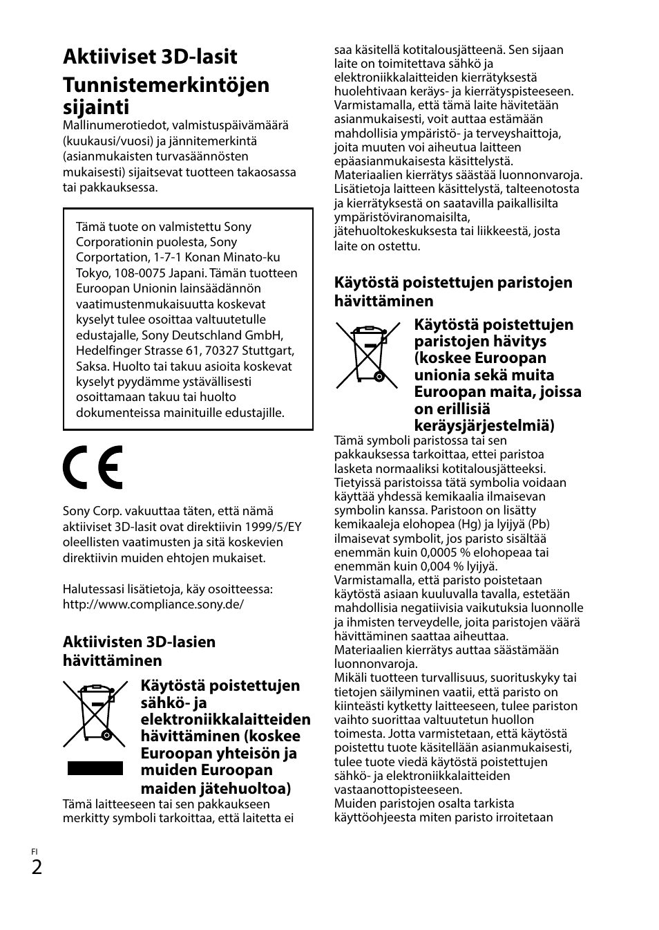 Aktiiviset 3d-lasit tunnistemerkintöjen sijainti | Sony TDG-BT400A User Manual | Page 62 / 128
