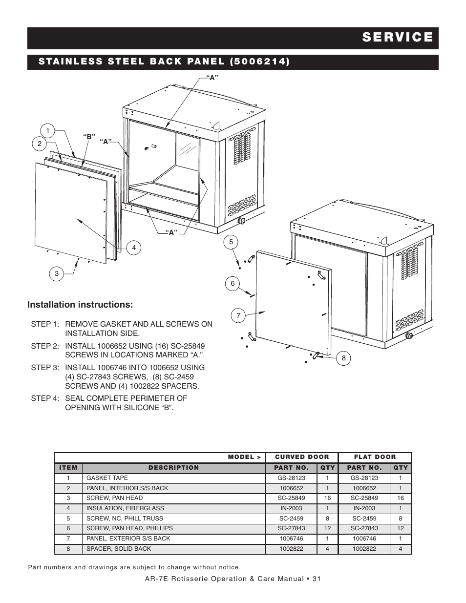 Alto-Shaam AR-7E User Manual | Page 33 / 37