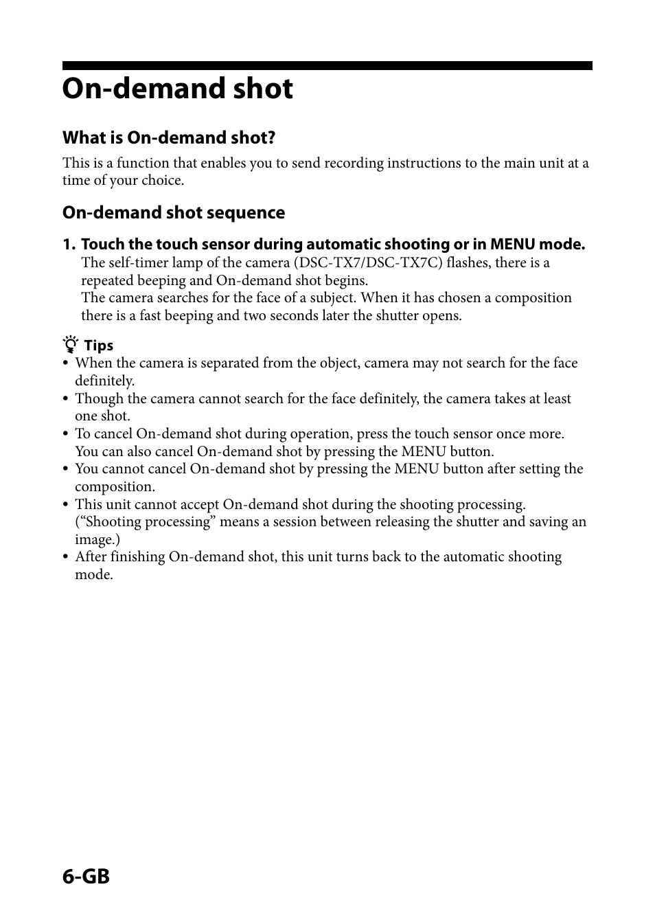 On-demand shot, What is on-demand shot, On-demand shot sequence | Sony IPT-DS1 User Manual | Page 11 / 73