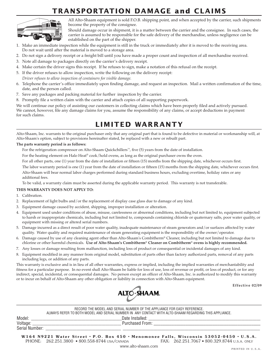 Alto-Shaam Food Holding Cabinet 1000-UP User Manual | Page 48 / 48