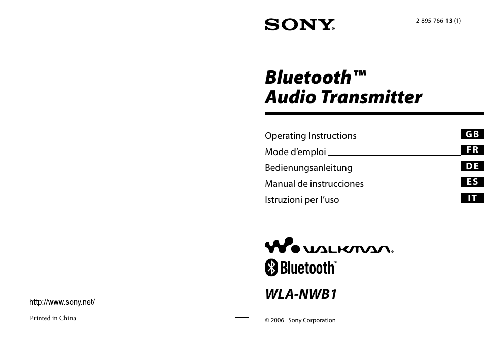 Sony WLA-NWB1 User Manual | 91 pages